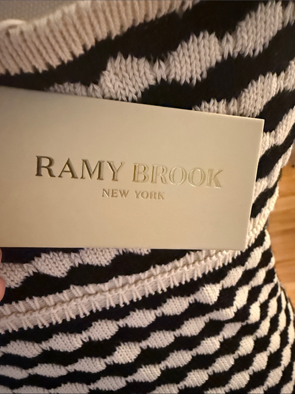 Ramy Brook Black & White Striped Knot-Front Midi Dress - Picture 5 of 9